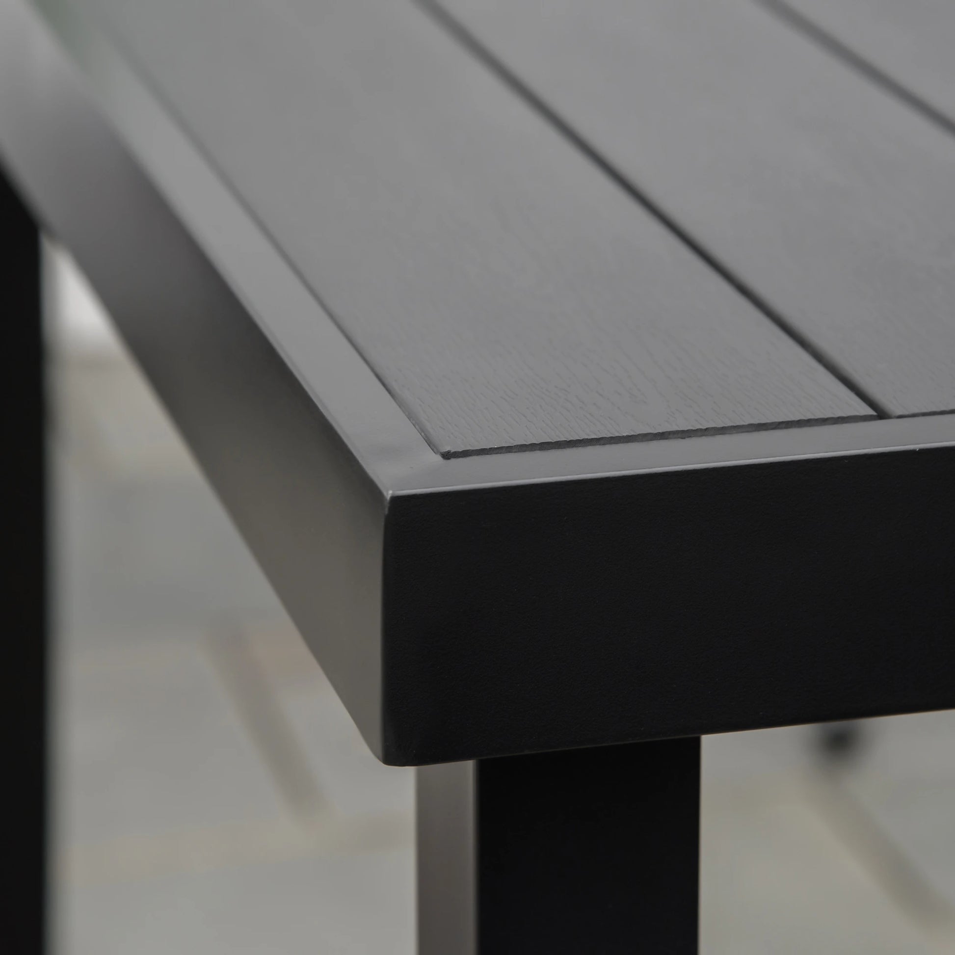 Aluminum Outdoor Dining Table, 55" L x 35.5" W x 29.25" H, Black Patio Dinning Tables at Gallery Canada