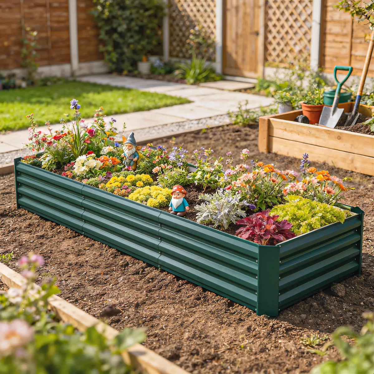 8 x 2.6 x 1.5ft Galvanized Raised Garden Bed, Outdoor Planter Box, Green Galvanized Planter Boxes at Gallery Canada