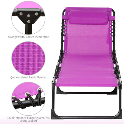 Outdoor Folding Lounge Chair, 4-Level Adjustable, Purple Lounger Chairs at Gallery Canada