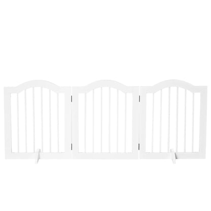 24"H Foldable Dog Gate, 3 Panels, Freestanding Pet Barrier, White Houses, Kennels & Pens at Gallery Canada