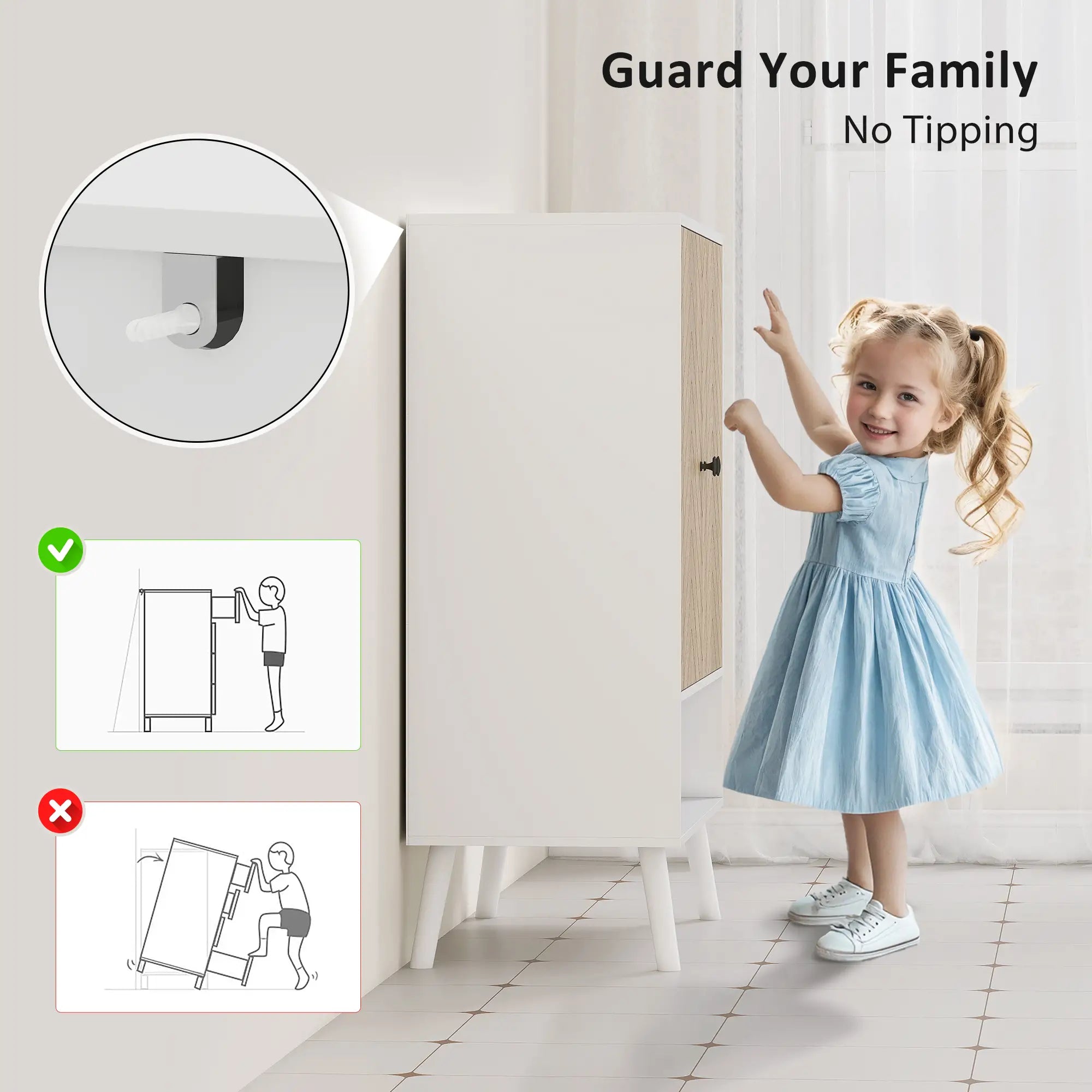 5-Tier Shoe Storage Cabinet With Doors, Adjustable Shelves, 15 Pairs, Natural Tone Shoe Storage Cabinets & Racks at Gallery Canada