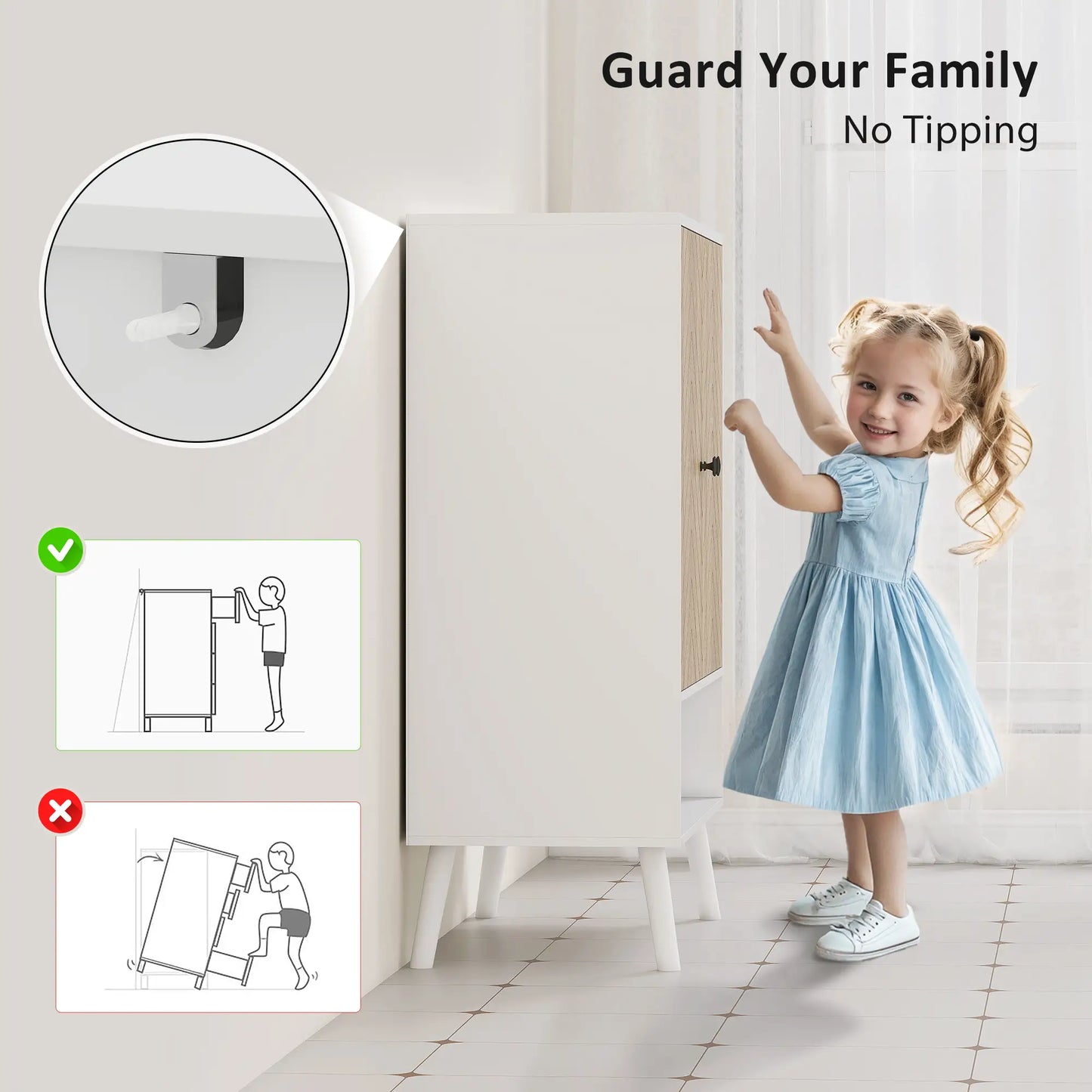 5-Tier Shoe Storage Cabinet With Doors, Adjustable Shelves, 15 Pairs, Natural Tone Shoe Storage Cabinets & Racks at Gallery Canada