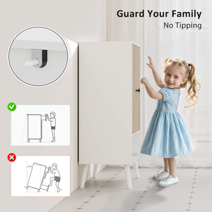 5-Tier Shoe Storage Cabinet With Doors, Adjustable Shelves, 15 Pairs, Natural Tone Shoe Storage Cabinets & Racks at Gallery Canada