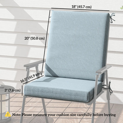 Outdoor Cushions Set of 2, Seat Cushions with Back, Fade-Resistant, Light Grey Patio Chair Cushions at Gallery Canada