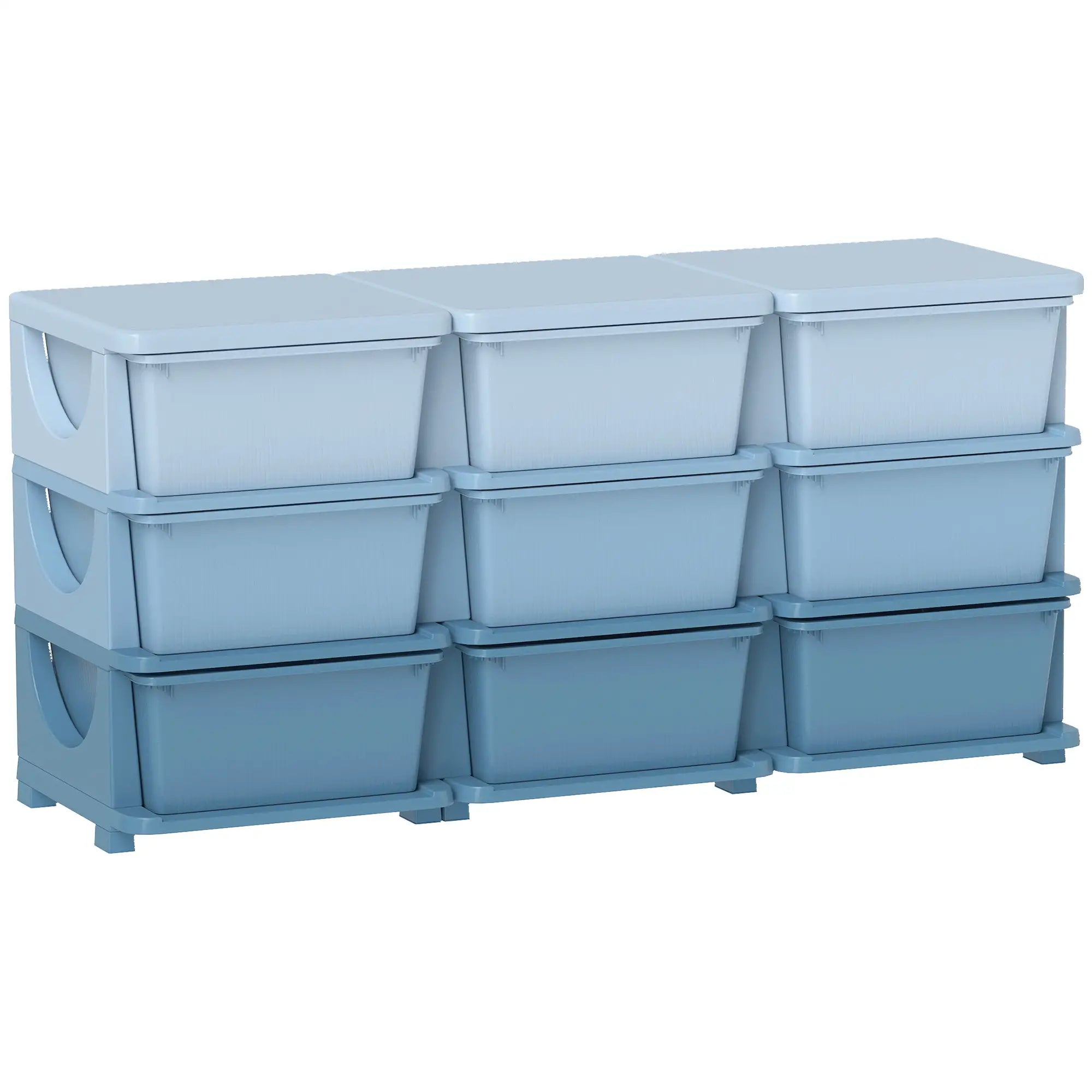 3 Tier Kids Toy Organizer, 9 Plastic Drawers, Blue Baby & Kids Storage at Gallery Canada