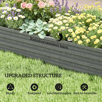 L-Shaped Raised Garden Bed, 82" x 109" x 12", Galvanized Steel Planter Box, Light Grey Galvanized Planter Boxes at Gallery Canada