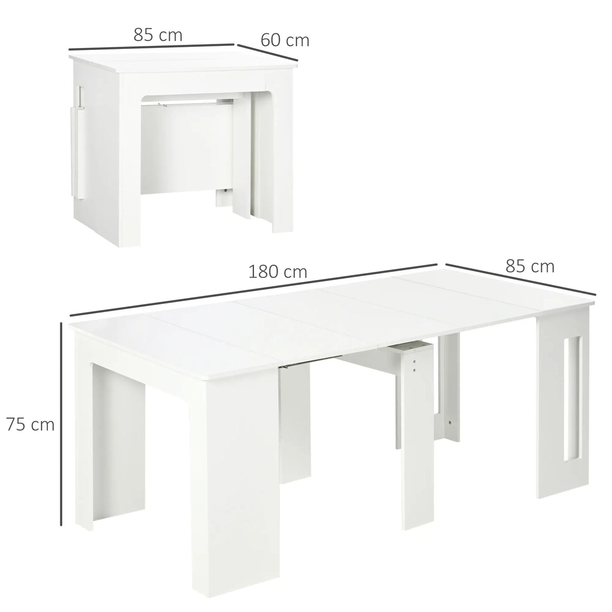 Extendable Dining Table, Expandable Kitchen Table, Seats 6, White Bar Tables & Dining Tables at Gallery Canada