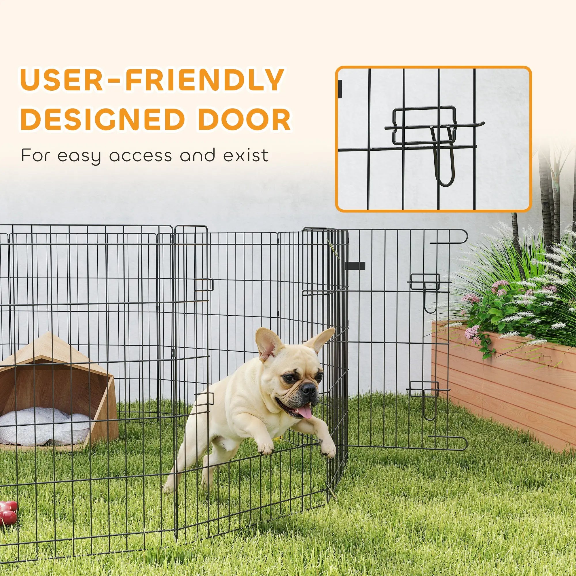 24 Inch Foldable Metal Pet Playpen, Dog Puppy Kennel Cage, 12 Panel Dog PlayPens at Gallery Canada