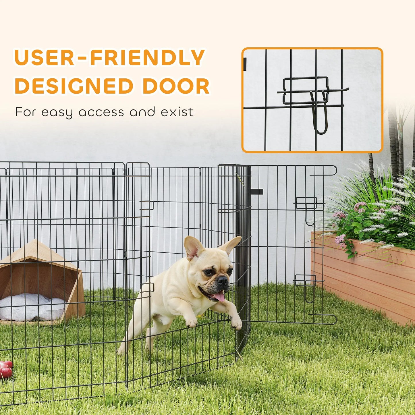 24 Inch Foldable Metal Pet Playpen, Dog Puppy Kennel Cage, 12 Panel Dog PlayPens at Gallery Canada