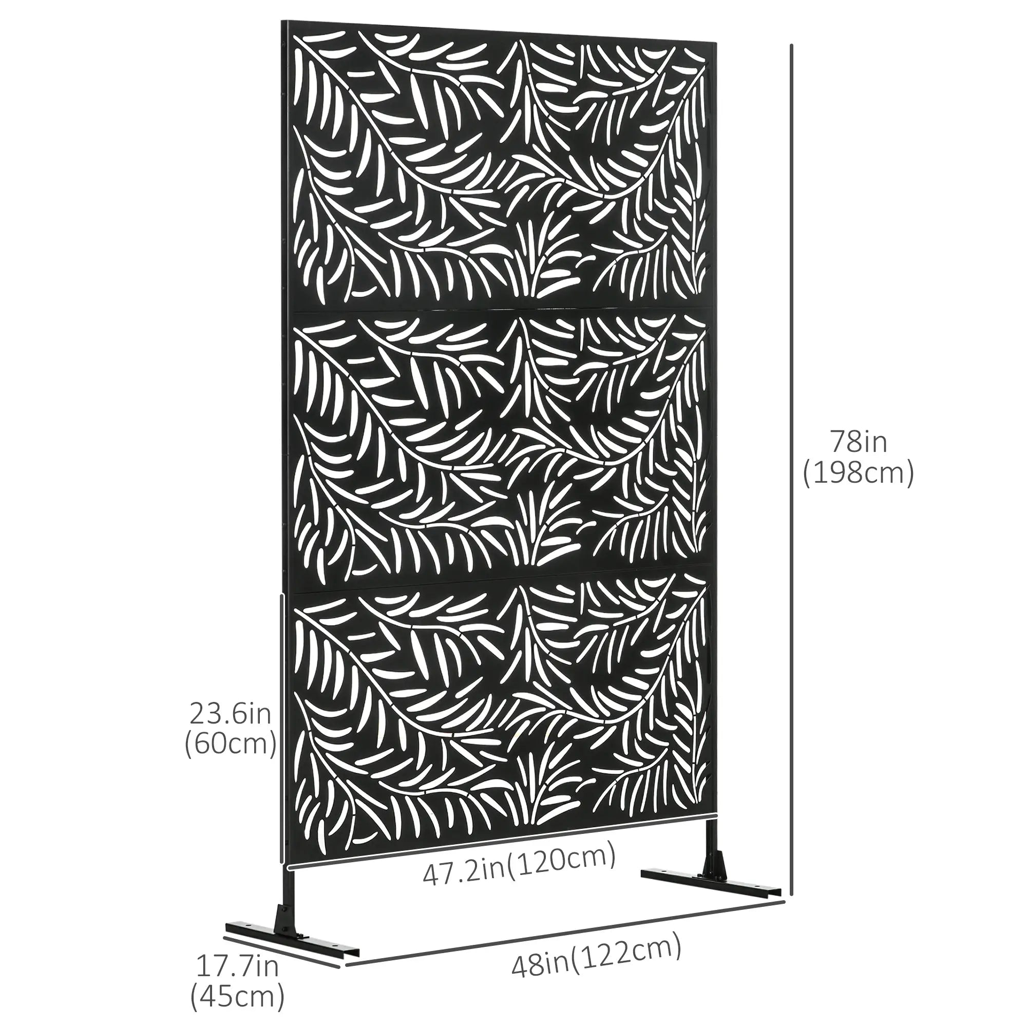 Metal Outdoor Privacy Screen, Willow Branch Style, Freestanding Panel for Garden Deck Pool Side Awnings at Gallery Canada
