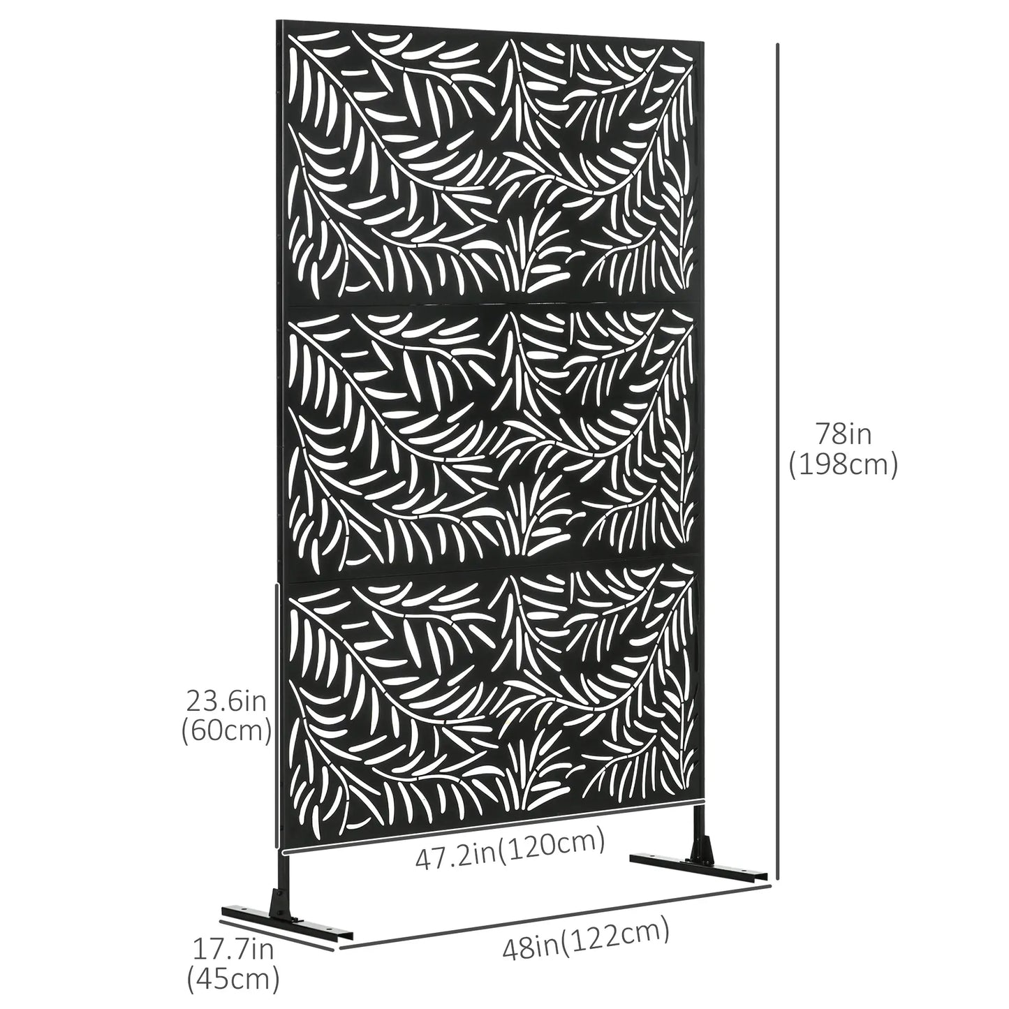 Metal Outdoor Privacy Screen, Willow Branch Style, Freestanding Panel for Garden Deck Pool Side Awnings at Gallery Canada