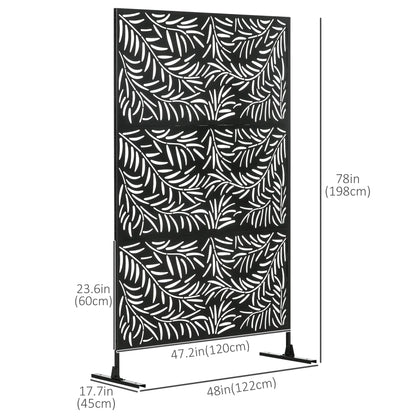 Metal Outdoor Privacy Screen, Willow Branch Style, Freestanding Panel for Garden Deck Pool Side Awnings at Gallery Canada