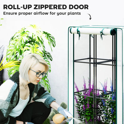 Raised Garden Bed Kit with Trellis, PE Cover, Zipper Door, 31.5 x 15.7 x 48.8 Inch, Brown Raised Garden Beds at Gallery Canada