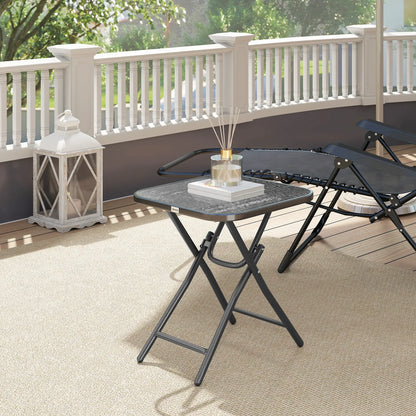 Folding Coffee Table, Tempered Glass Tabletop, Portable Bistro Table Patio Side Tables at Gallery Canada