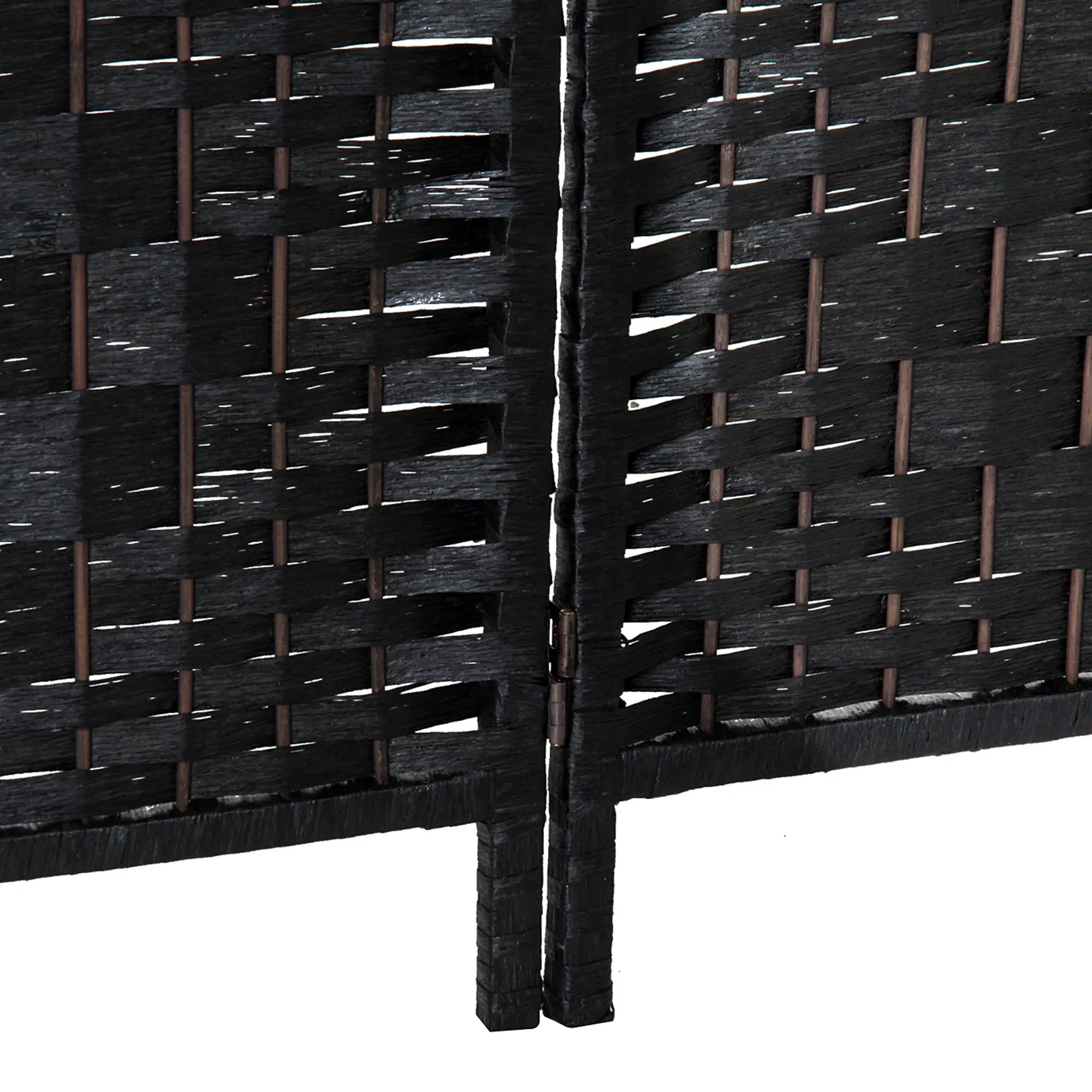 6ft Folding Room Divider, 4 Panel Wooden Frame, Black Room Dividers at Gallery Canada