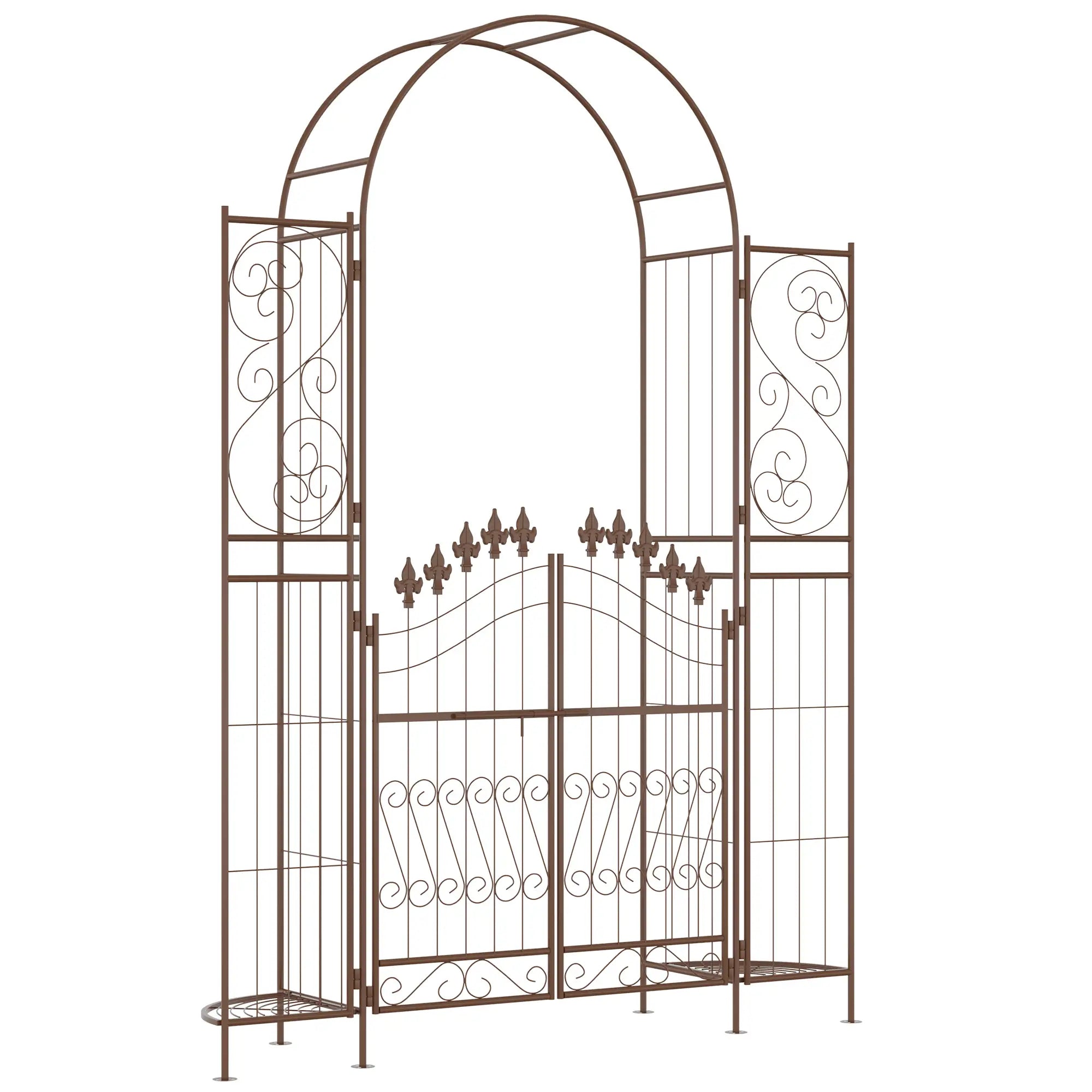 7ft Metal Garden Arch Trellis, Outdoor Arbor for Climbing Plants Garden Arches at Gallery Canada
