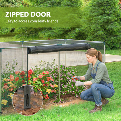 Galvanized Steel Crop Cage, Plant Protection Tent, 8' x 4', Black