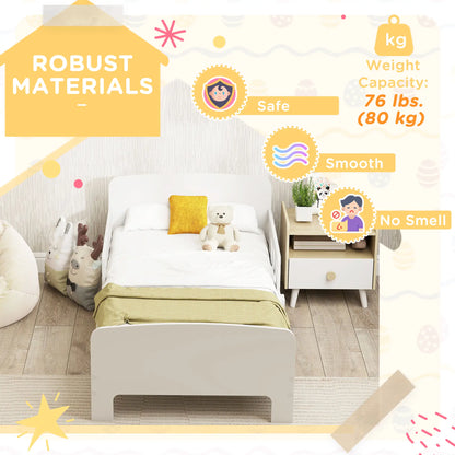 Toddler Bed with Safety Rails, Kids Bed Frame, White Kids Bedroom Furniture at Gallery Canada