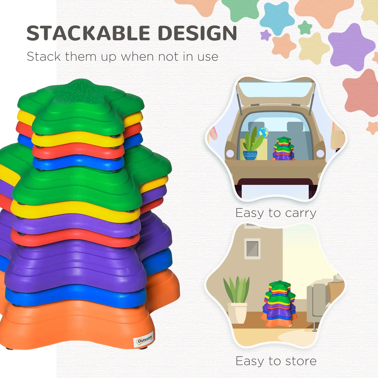 11PCs Larger Size Balance Stepping Stones, Non-slip Bottom, Stackable Obstacle Course Gym Sets & Swings at Gallery Canada