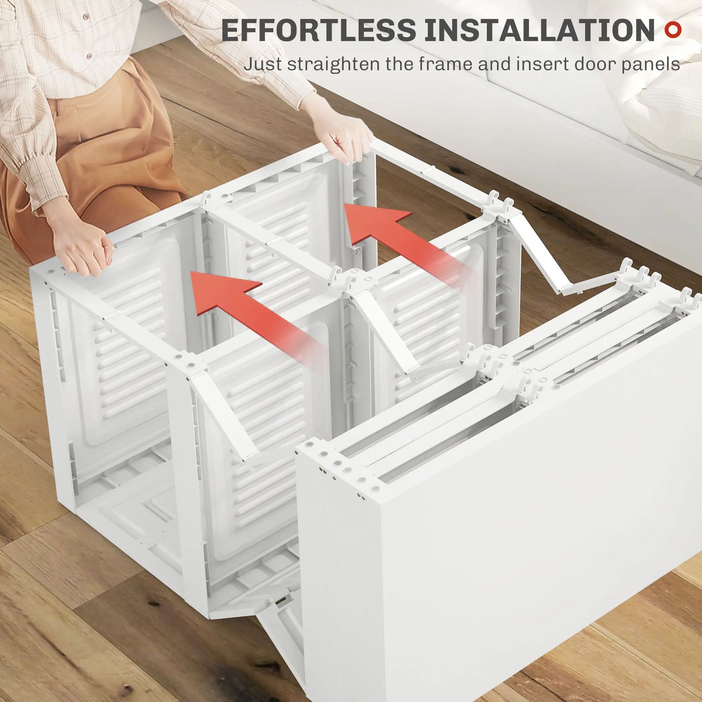 Portable Wardrobe, Foldable Clothes Organizer, 8 Compartments, Magnet Doors, White Clothing Storage at Gallery Canada