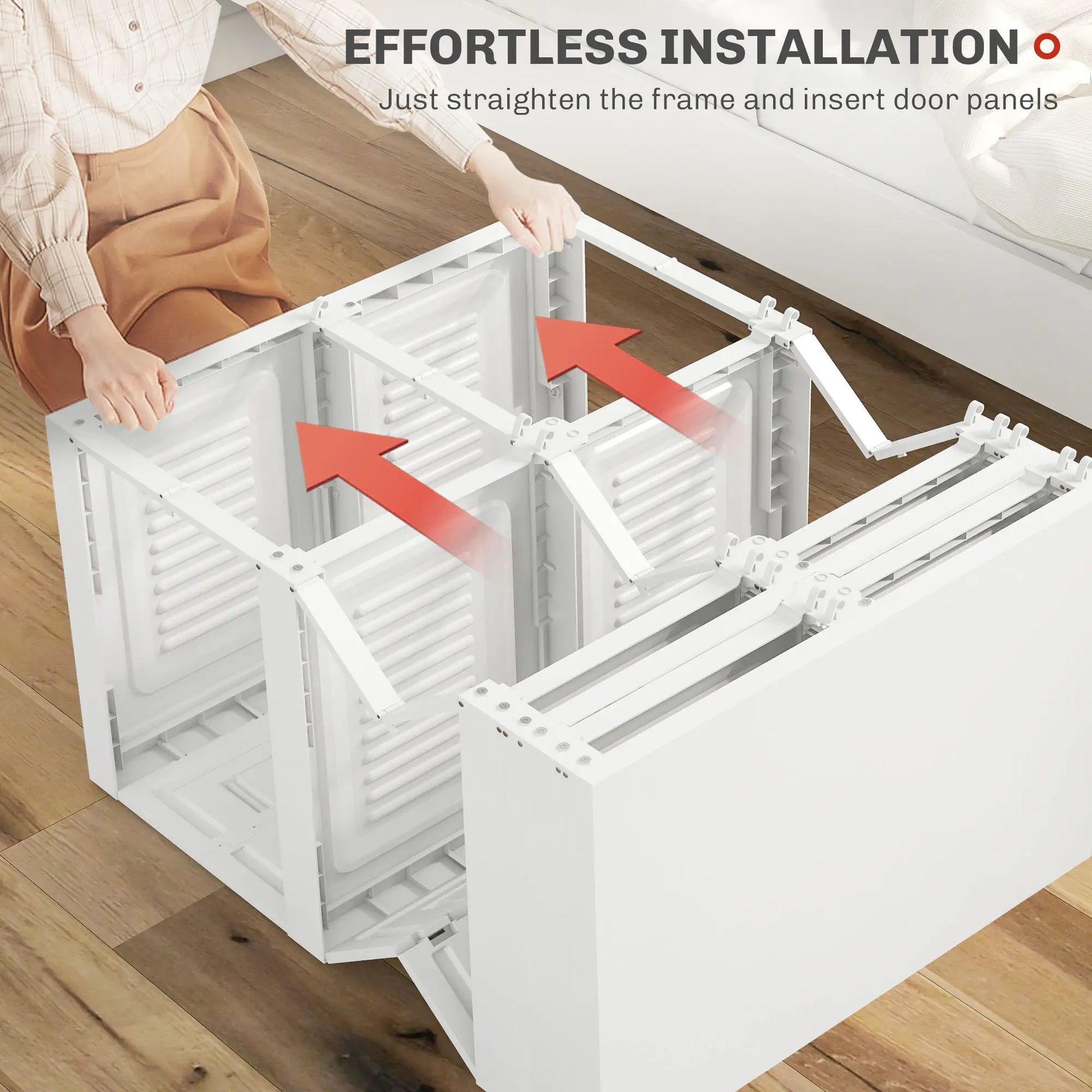 Portable Wardrobe, Foldable Clothes Organizer, 8 Compartments, Magnet Doors, White Clothing Storage at Gallery Canada