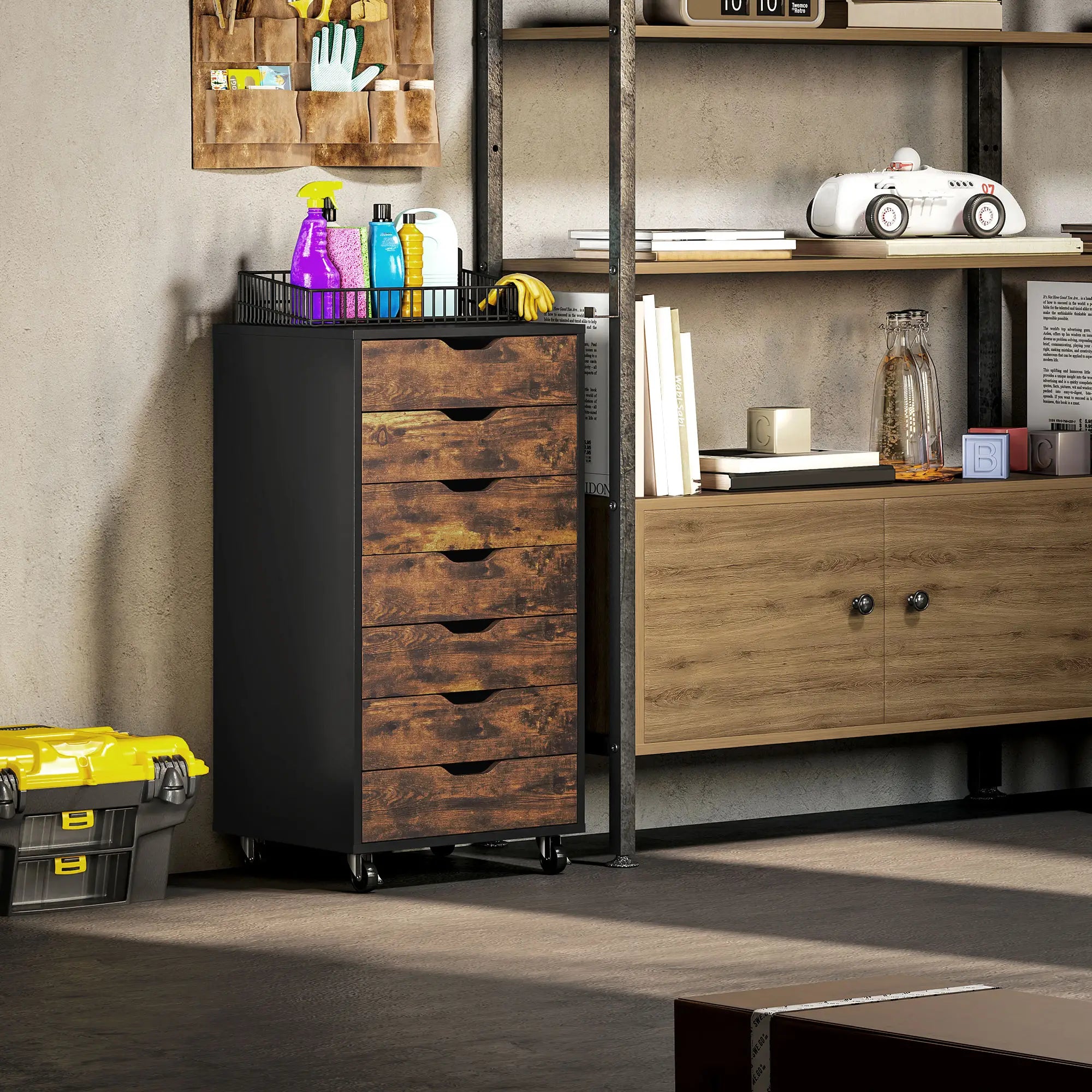 7-Drawer Vertical File Cabinet, 18.7