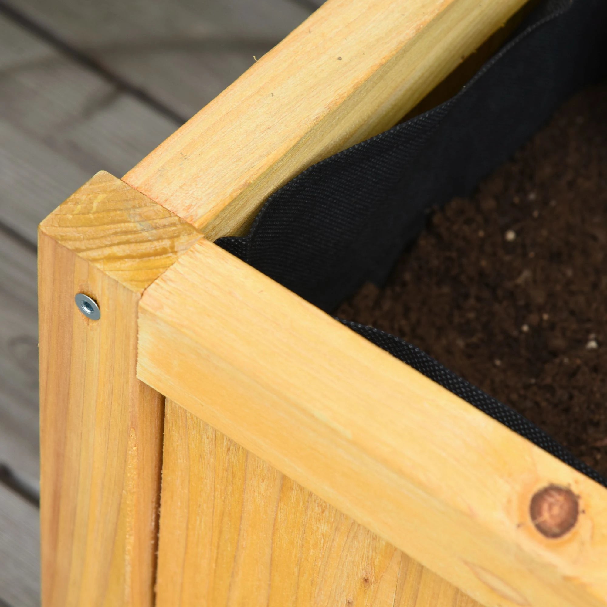 Set of 2 Raised Garden Beds with Trellis, Orange Wooden Planter Boxes at Gallery Canada