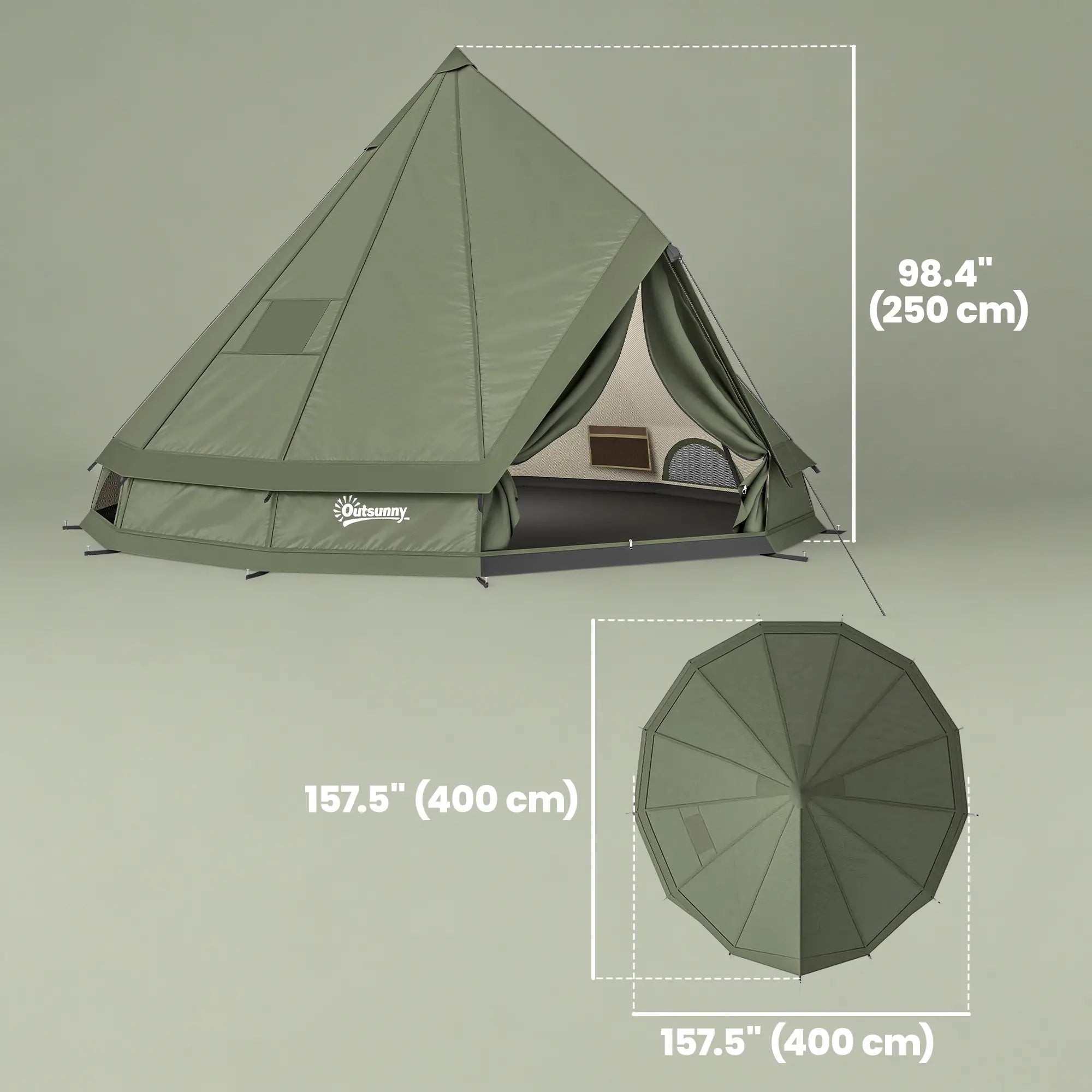 Waterproof Camping Tent, Stove Jack, 4-6 Person, Army Green Camping Tents at Gallery Canada