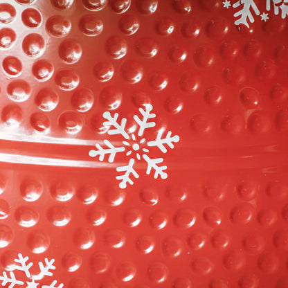 Christmas Tree Collar, 26" Metal, Snowflake Engraving, Red Christmas Trees at Gallery Canada