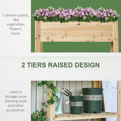 Raised Garden Bed With Legs, Elevated Planter With Shelf, Natural Wood Raised Garden Beds at Gallery Canada