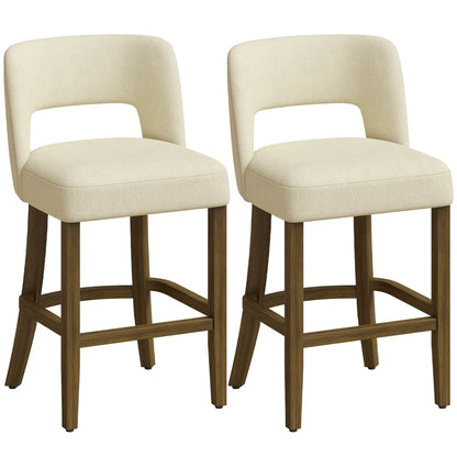 Bar Stools Set of 2, 26" Counter Height, Beige Bar Stools at Gallery Canada