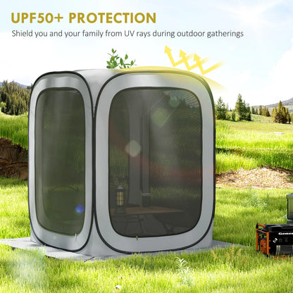 6x6ft Pop Up Screen Tent, UPF50+ Portable Camping Gazebo, Light Grey Camping Tents at Gallery Canada