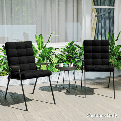 2-Piece Back Seat Cushion Set, Outdoor Patio Chair, Button Tufted, Black Patio Chair Cushions at Gallery Canada