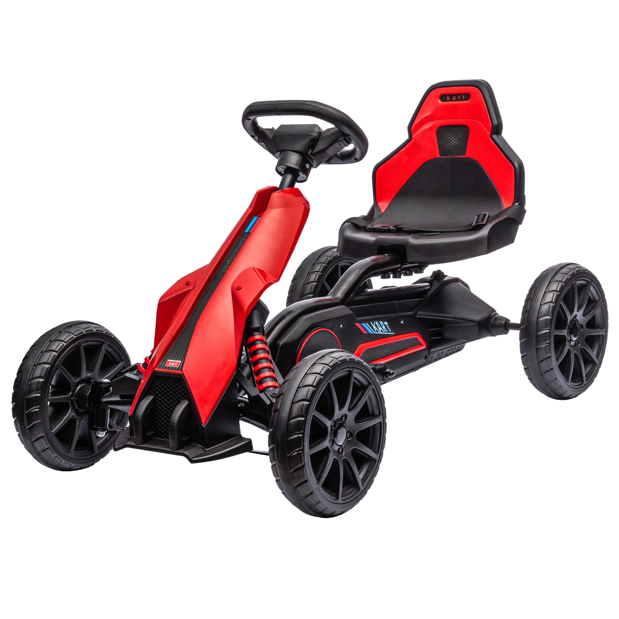12V 7AH Electric Go Kart, Kids Outdoor Racer, Adjustable Speed, Red Electric Toy Cars Red, Black at Gallery Canada