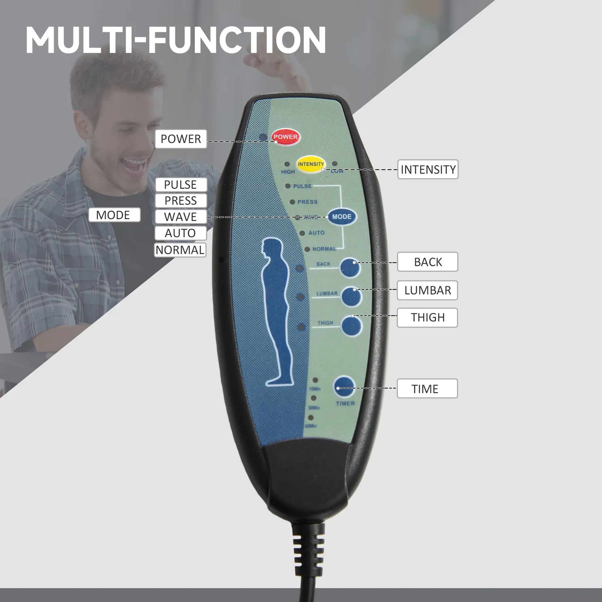 Office Chair, 6-Point Vibration Massage, Micro Fiber Recliner, Retractable Footrest, Black Massage Chairs at Gallery Canada