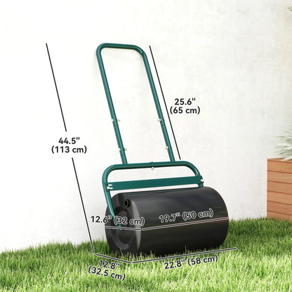 Heavy Duty Lawn Roller, 20" Push Tow Sod Roller, Grass Flattener, 11gal Water 136lbs Sand, Green Lawn Rollers at Gallery Canada