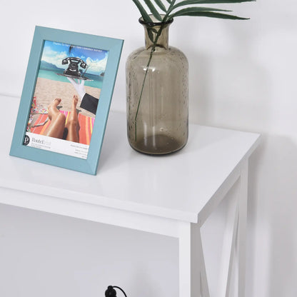 2 Tier X-Design Console Table, Storage Shelf, 24.8 Inch, White Console Tables at Gallery Canada