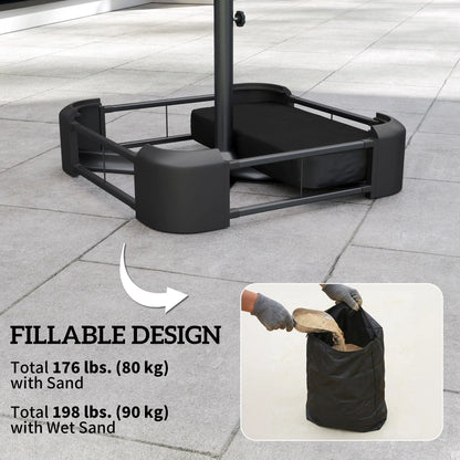 Sand Filled Parasol Base, 176 lbs, Heavy Duty Stand, Black Umbrella Bases at Gallery Canada