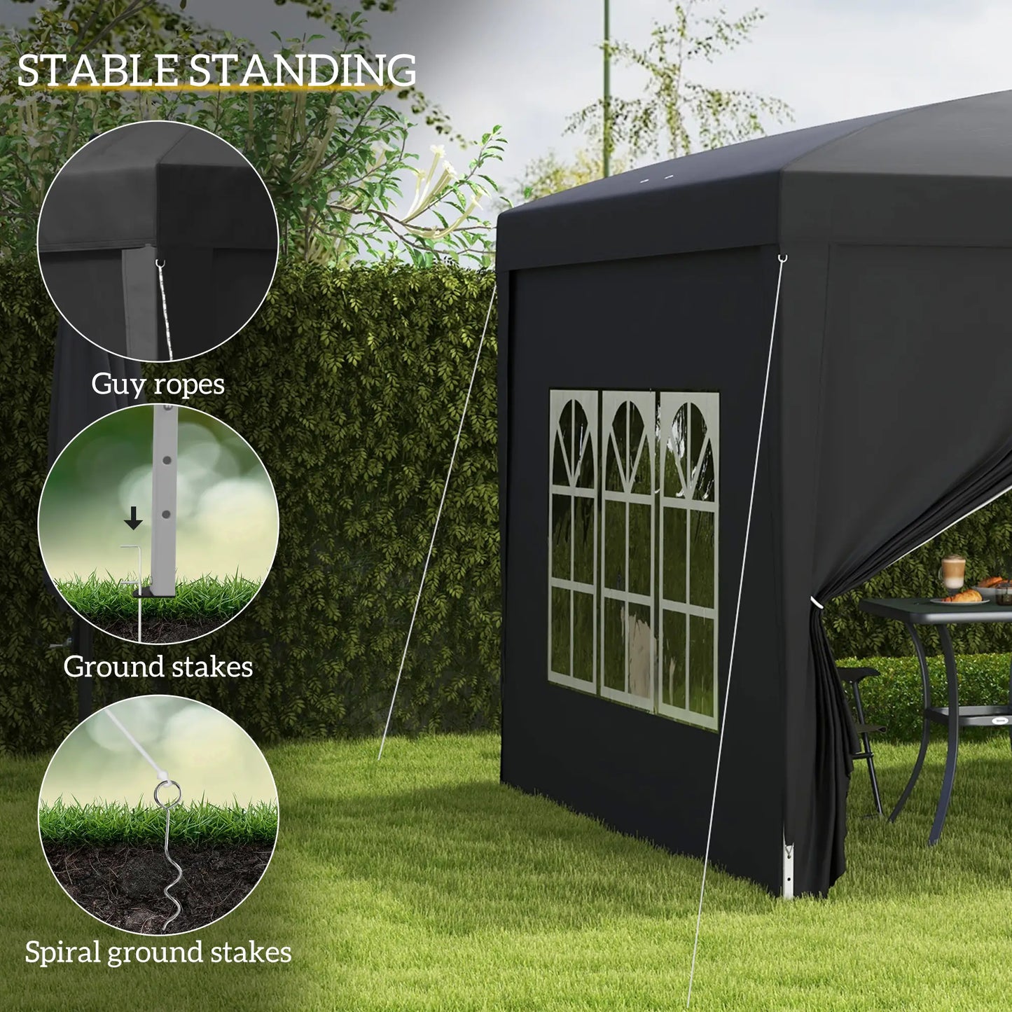 10'x10' Outdoor Pop Up Tent, Wedding Gazebo Canopy, Black Pop Up Canopies at Gallery Canada
