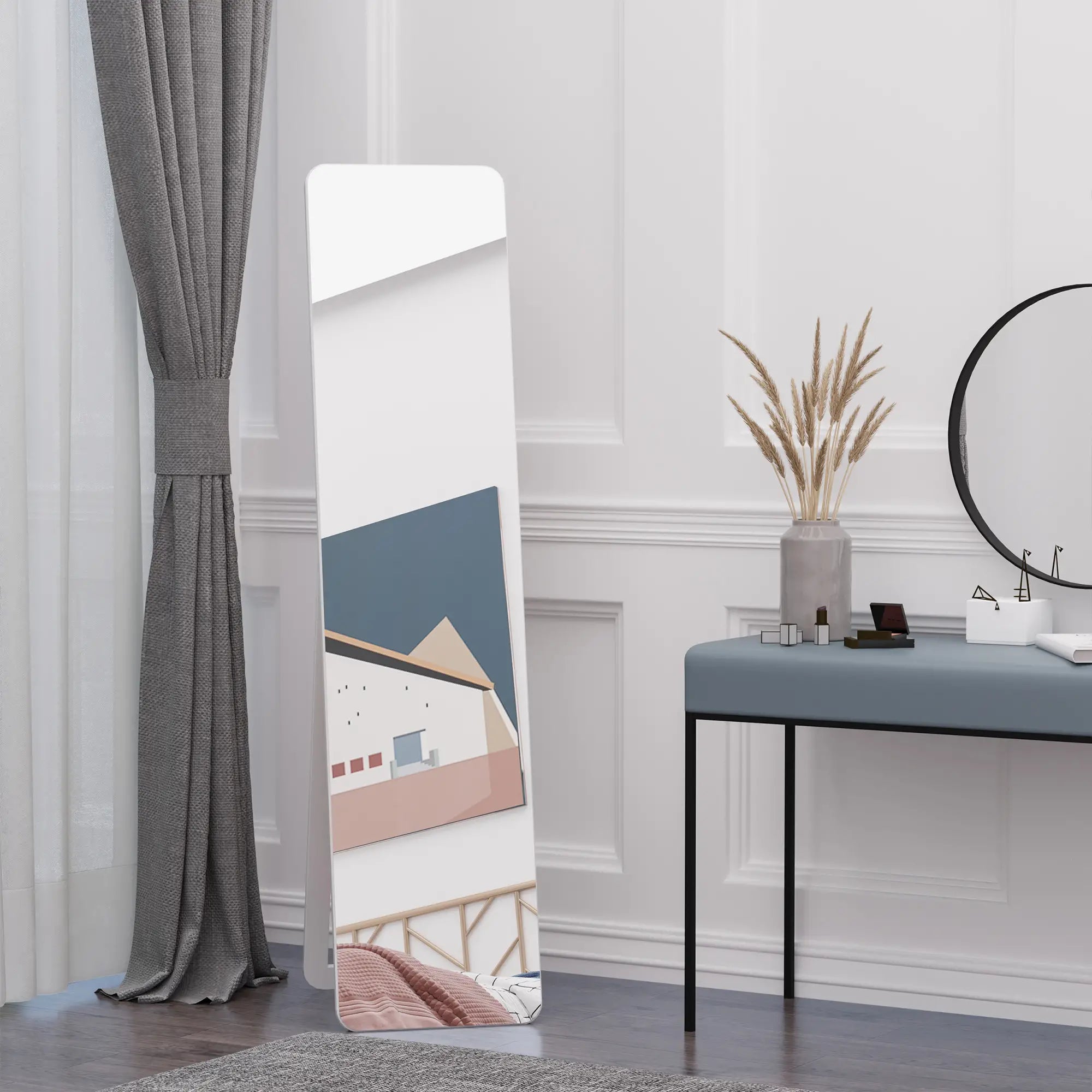 Full Length Mirror, Free Standing, Wood Frame, 15