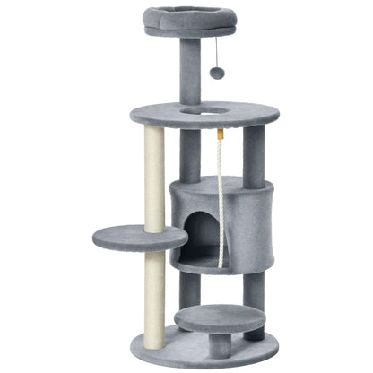 41 Cat Tree Tower with Condo, Scratching Posts, Dark Grey Cat Towers at Gallery Canada