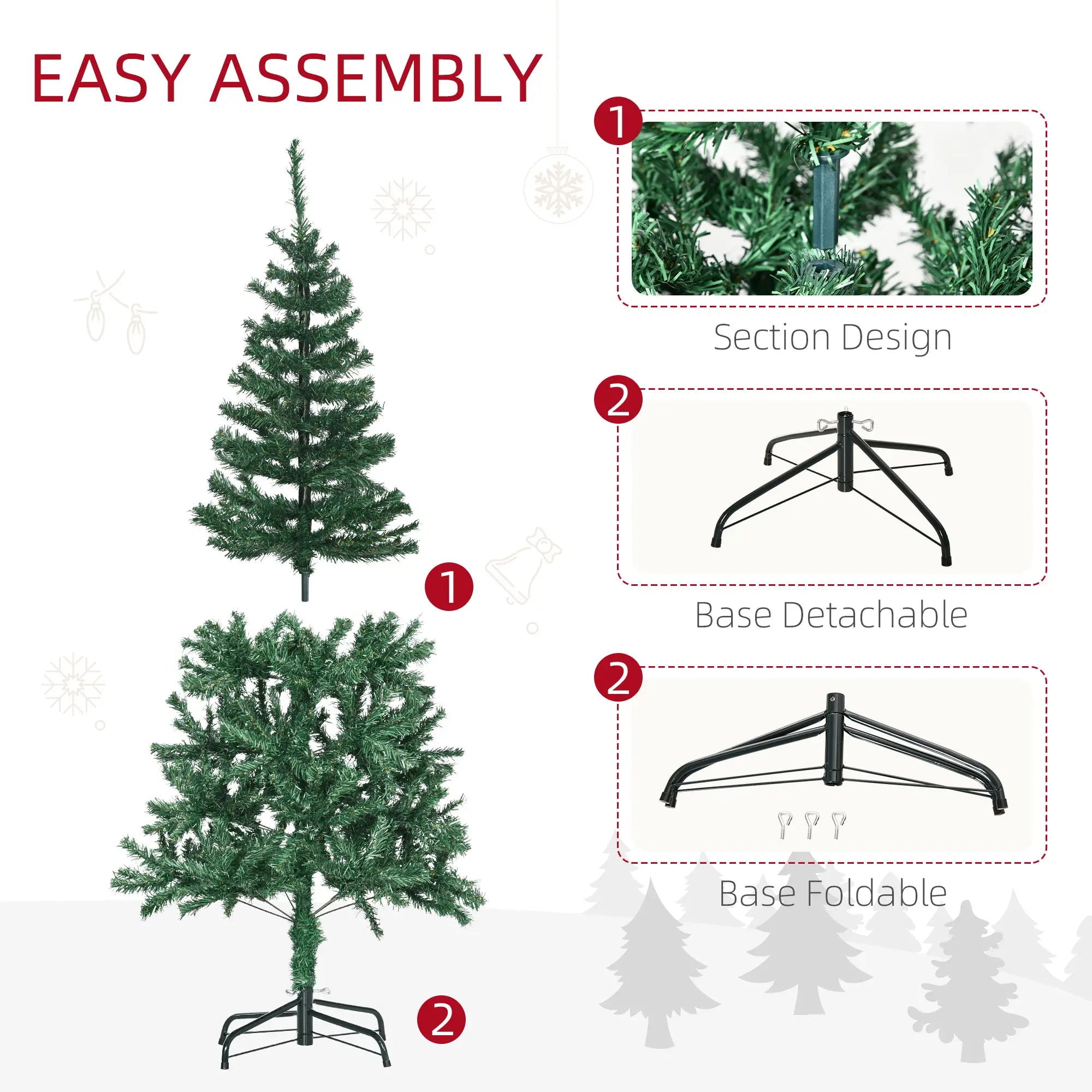 4.9ft Artificial Christmas Tree, Holiday Party Decor, Green Artificial Christmas Trees at Gallery Canada
