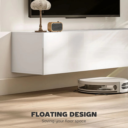 Floating TV Stand, Storage Cupboards for 45, 55, 65in TVs, Wall Mounted, White TV Stands at Gallery Canada