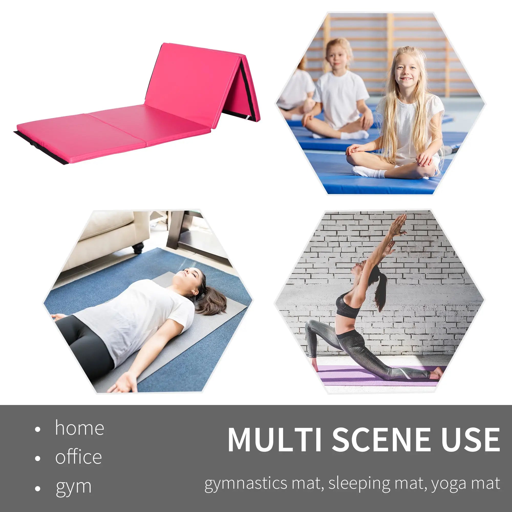 4'x10'x2'' Folding Gymnastics Mat, For Yoga MMA Martial Arts, Pink Gymnastics Mats at Gallery Canada