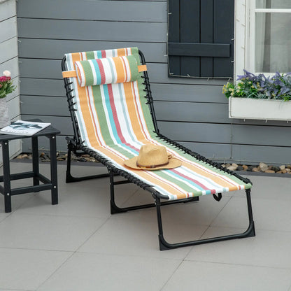 Outdoor Folding Lounge Chair, 4-Level Adjustable, Tanning Chair, Multicoloured Lounger Chairs at Gallery Canada