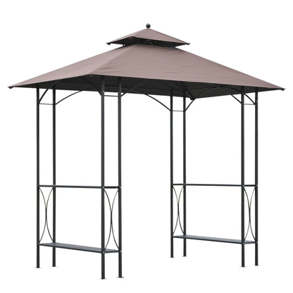 8' x 5' Grill Gazebo, Double Tiered Tent Pavilion, Garden Sun Shade BBQ Grill Gazebos at Gallery Canada