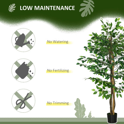 Set of 2 5ft Artificial Trees Ficus, Indoor Outdoor Fake Plants with Pot, for Home Decor Artificial Trees at Gallery Canada