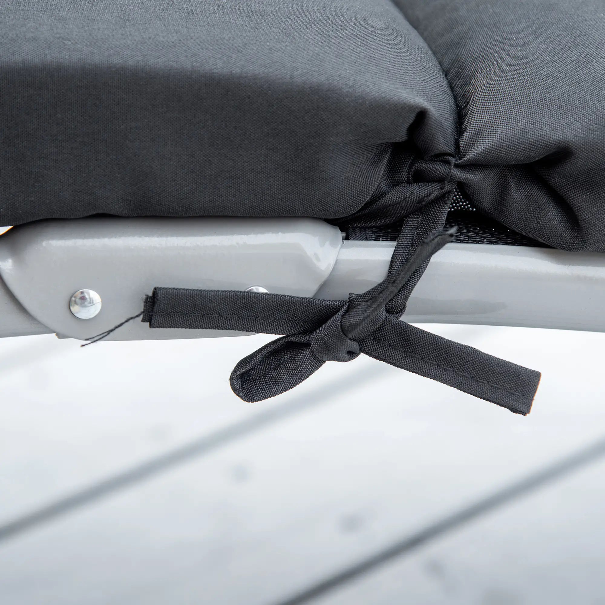 Outdoor Folding Chaise Lounge, Adjustable Backrest, Black Lounger Chairs at Gallery Canada