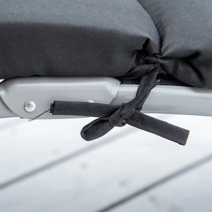 Outdoor Folding Chaise Lounge, Adjustable Backrest, Black Lounger Chairs at Gallery Canada