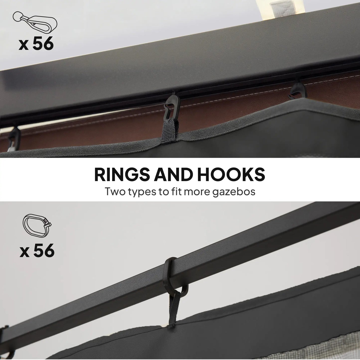 Gazebo Mosquito Netting, 12' x 12', Screen Walls With Zippers, Black Gazebo Sidewalls at Gallery Canada